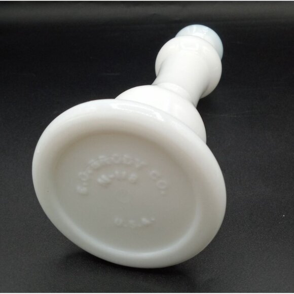 EO Brody Co White Milk Glass Candlestick Flower Bud Vase M-118 Vintage 8 Inch - Picture 12 of 16